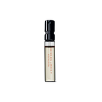 Small perfume bottle with black cap on a white background