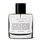 Perfume bottle labeled 'The Poet' by Kismet Olfactive on a white background
