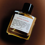 Kismet Olfactive Vetiver Supreme eau de parfum bottle on a dark background