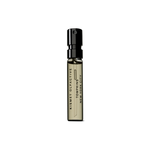 Tompkins(New York City) sample perfume bottle with black cap on a white background